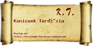 Konicsek Terézia névjegykártya